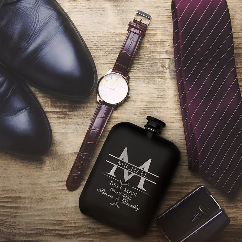 Best Man Proposal Gift - Personalized Groomsman Flask - GiftShire