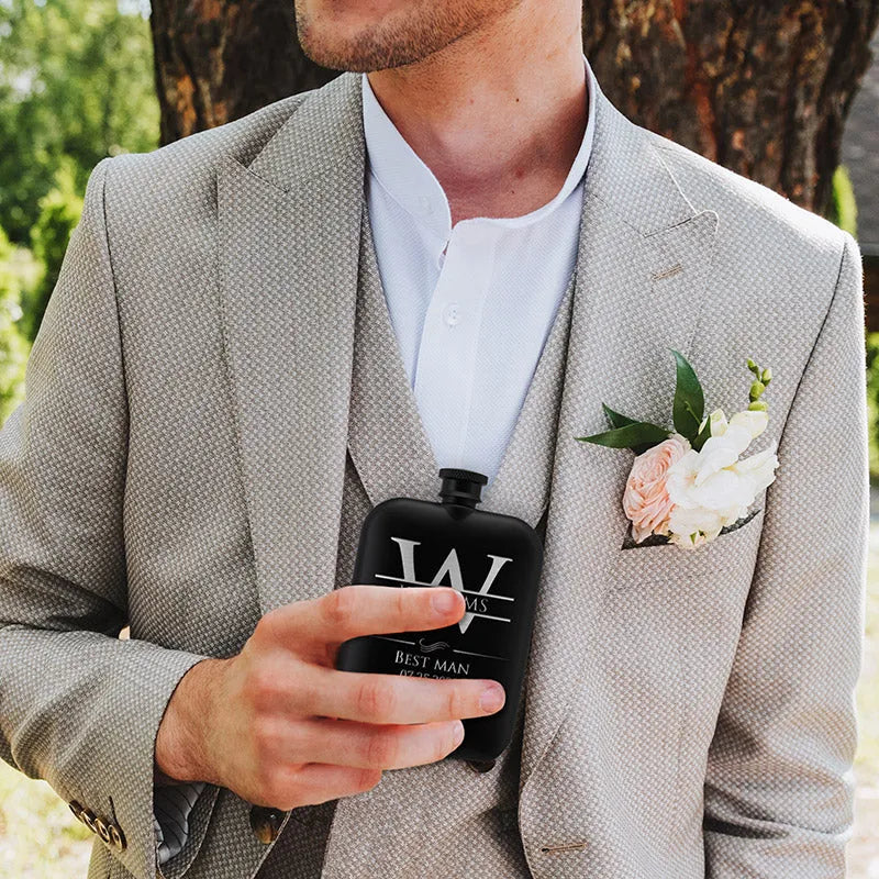 Best Man Proposal Gift - Personalized Groomsman Flask - GiftShire