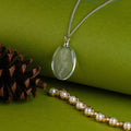 3D Crystal Oval Necklace, Birth Flower & Name Engraved