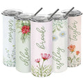Birth Flower Printed Skinny Tumbler - GiftShire
