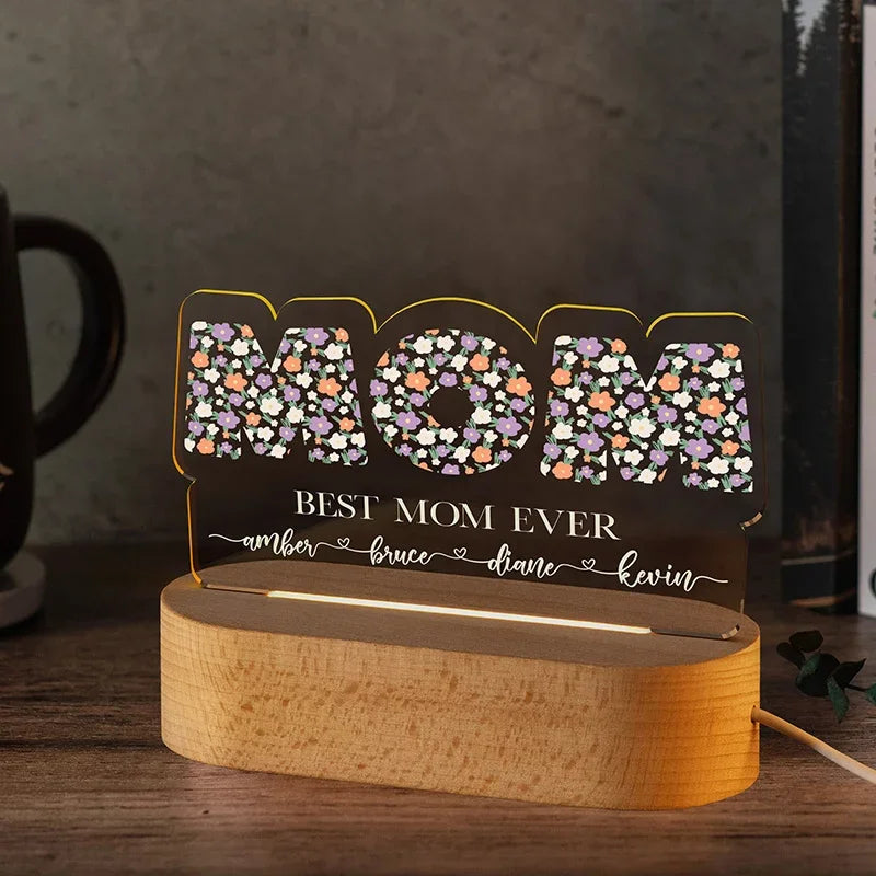 Personalized Best Mom Ever Gifts - Custom Night Light - GiftShire