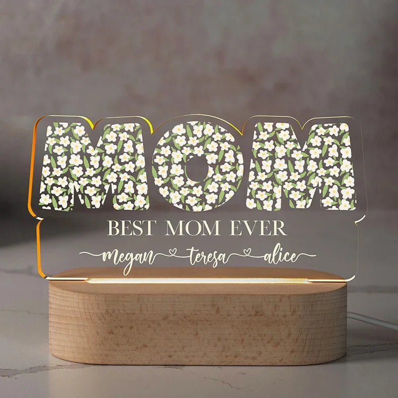 Personalized Best Mom Ever Gifts - Custom Night Light - GiftShire