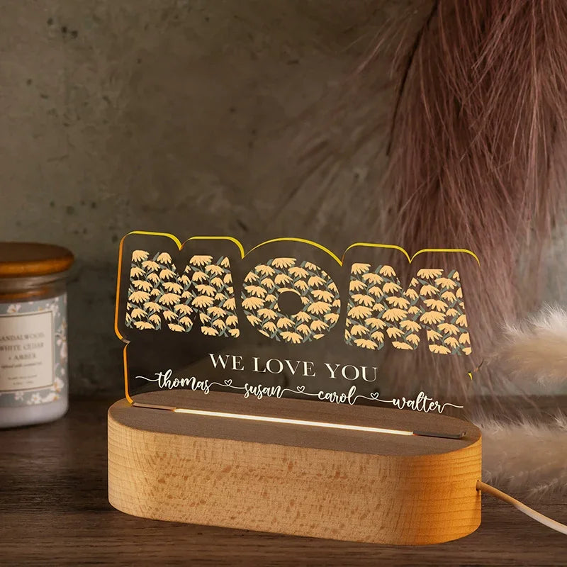 Personalized Best Mom Ever Gifts - Custom Night Light - GiftShire