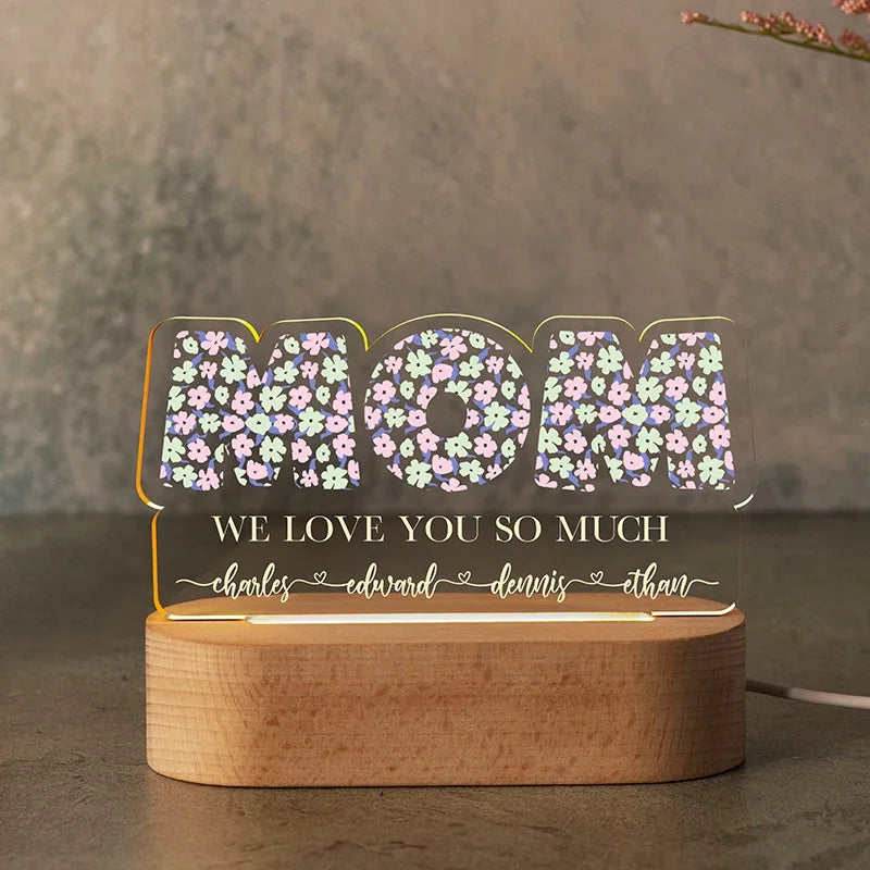 Personalized Best Mom Ever Gifts - Custom Night Light - GiftShire