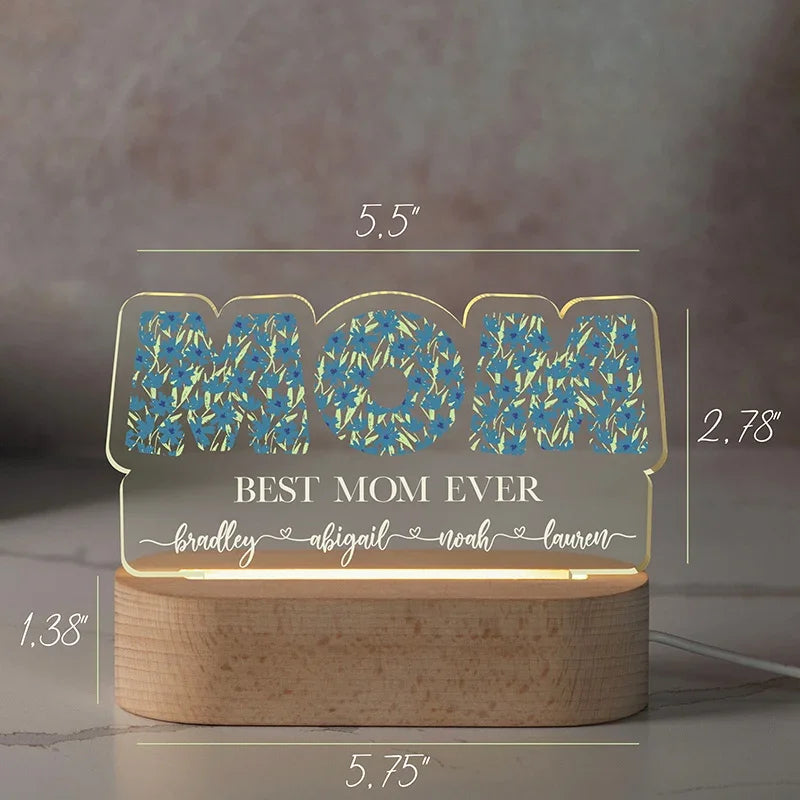 Personalized Best Mom Ever Gifts - Custom Night Light - GiftShire