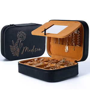 Birth Month Flower Personalized Jewelry Box - GiftShire