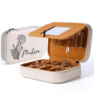Birth Month Flower Personalized Jewelry Box - GiftShire