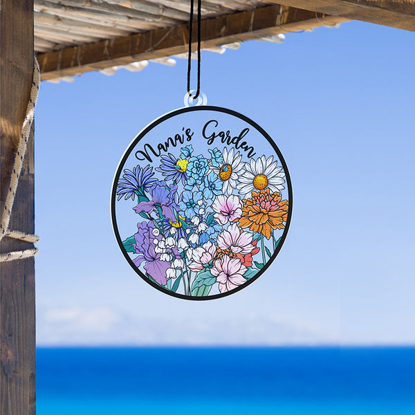 Birth Month Flower Suncatcher Ornament Gift for Grandma