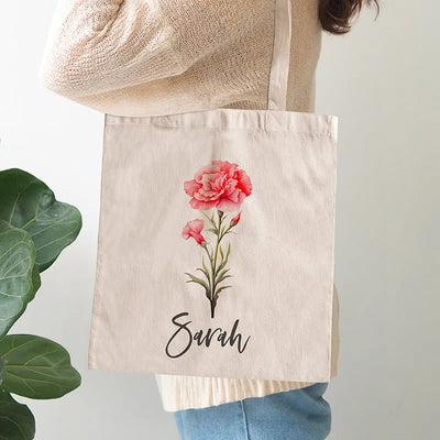 Birthflower Tote Bags – Personalized Cotton Tote Bags for Women