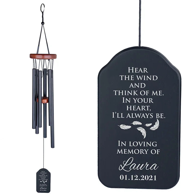 Black Bell Wind Chime for Someone who is missed - GiftShire