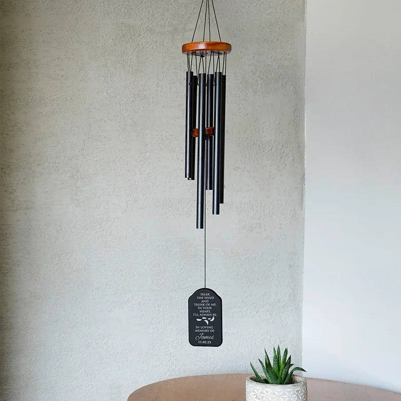 Black Bell Wind Chime for Someone who is missed - GiftShire