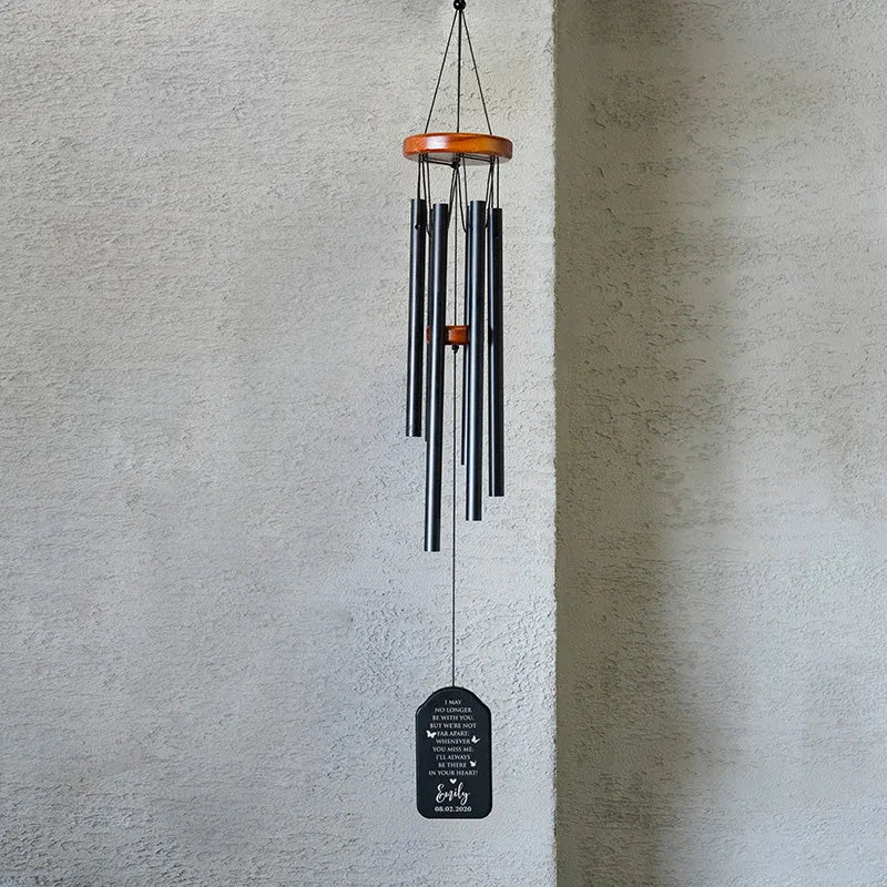 Black Bell Wind Chime for Someone who is missed - GiftShire