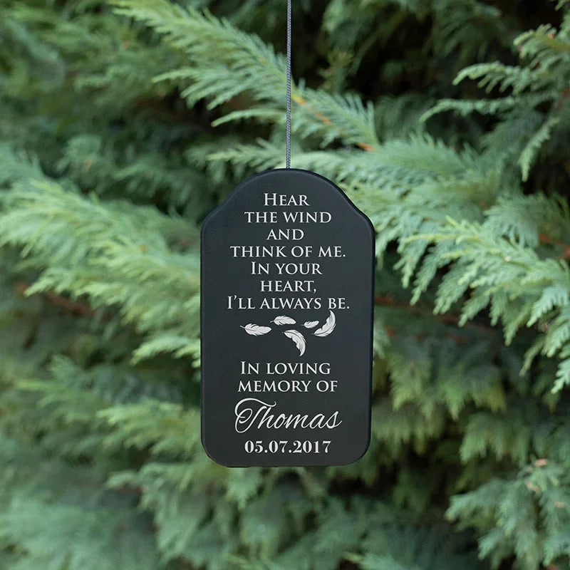 Black Bell Wind Chime for Someone who is missed - GiftShire