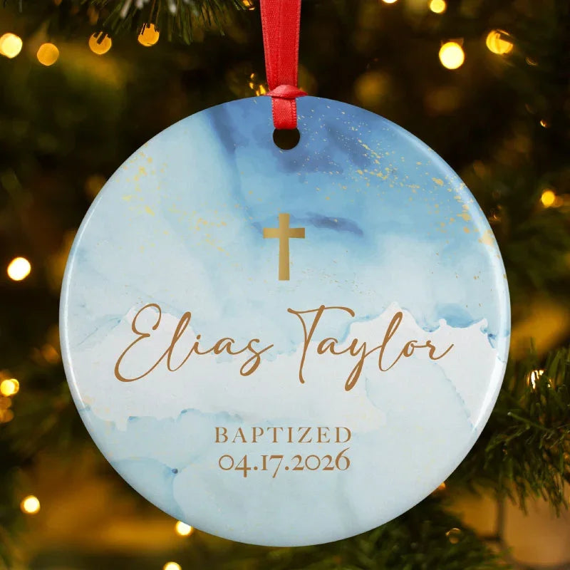 Blue Baptism Ornament for Kids