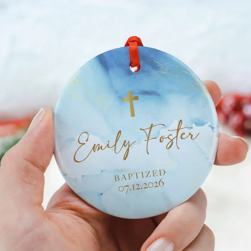 Blue Baptism Ornament for Kids