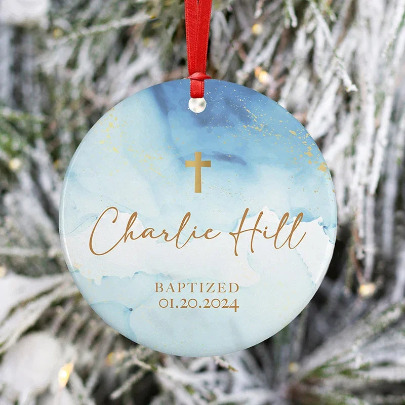 Blue Baptism Ornament for Kids - GiftShire