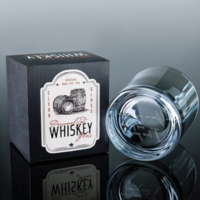 Bottom Engraved Whiskey Rock Glass - 11 Oz