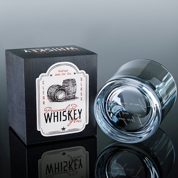 Bottom Engraved Whiskey Rock Glass - 11 Oz