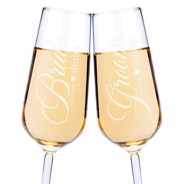 Bride And Groom Champagne Flute
