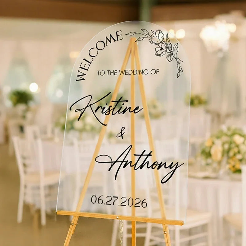 Bride & Groom's Welcome Arch Sign For Wedding
