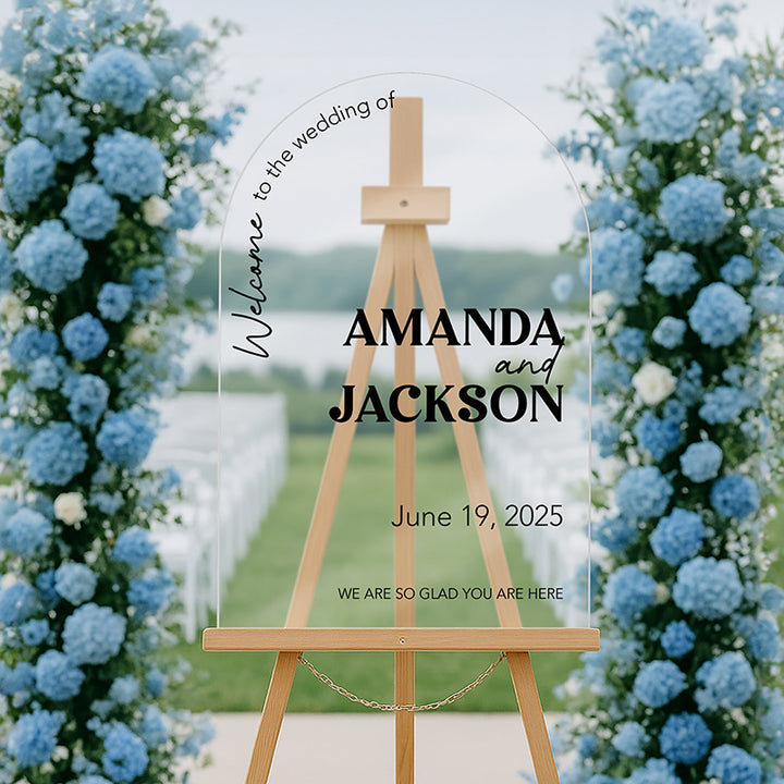 Bride & Groom's Welcome Arch Sign For Wedding