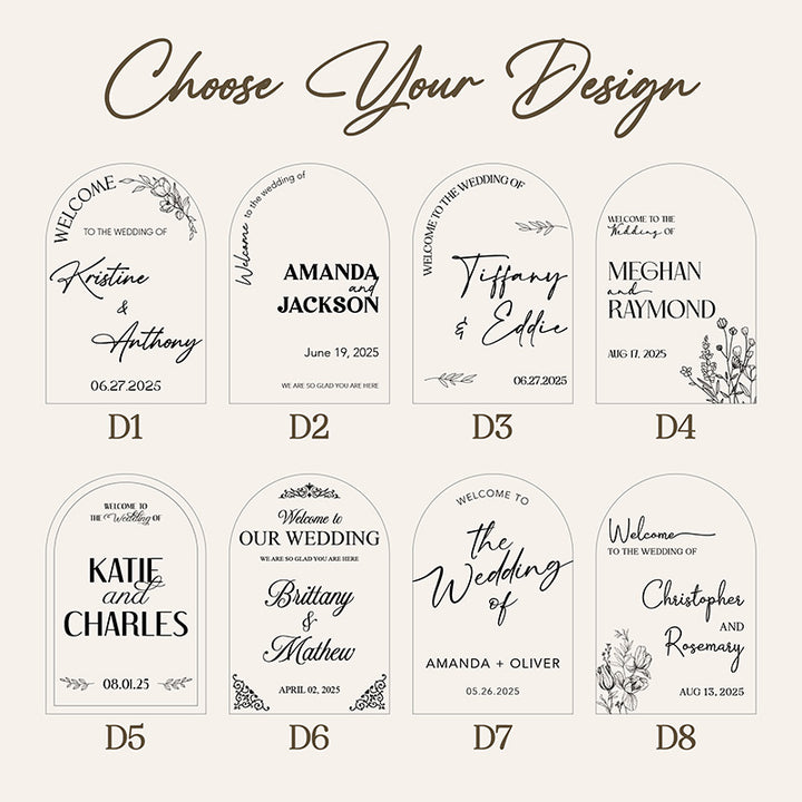 Bride & Groom's Welcome Arch Sign For Wedding