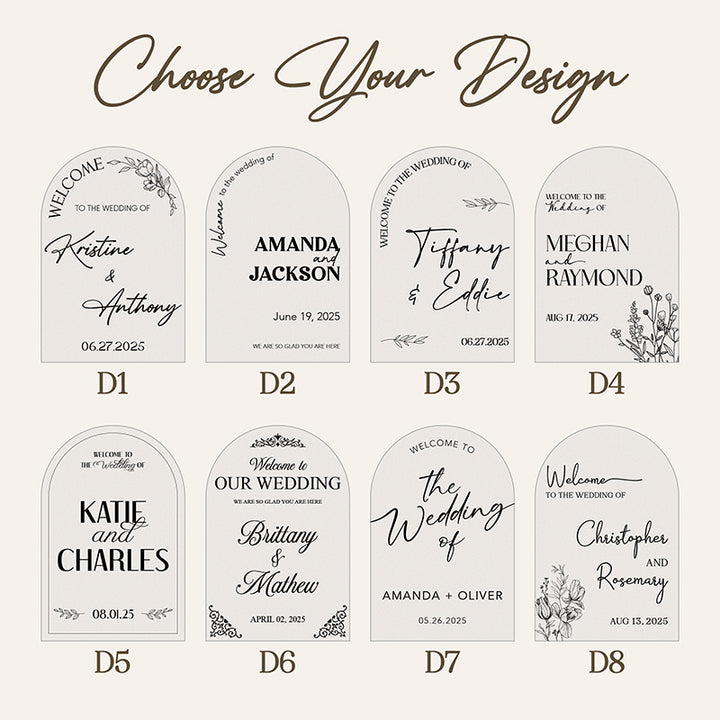 Bride & Groom's Welcome Arch Sign For Wedding