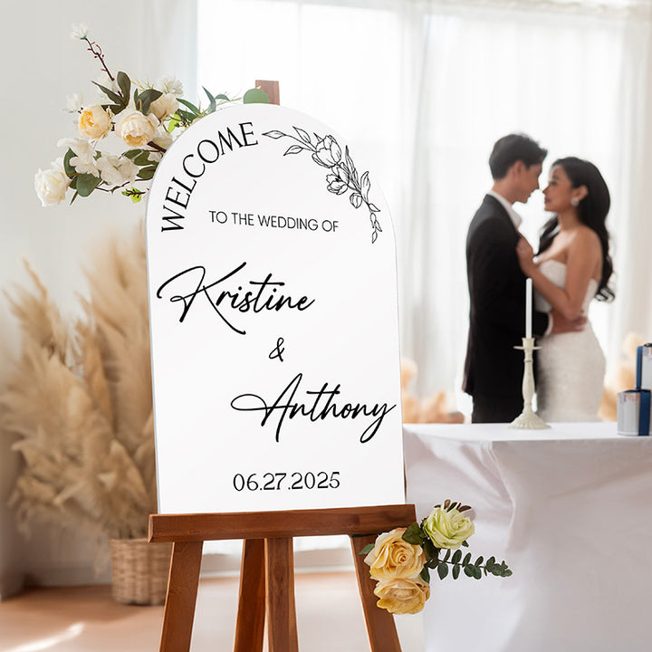 Bride & Groom's Welcome Arch Sign For Wedding