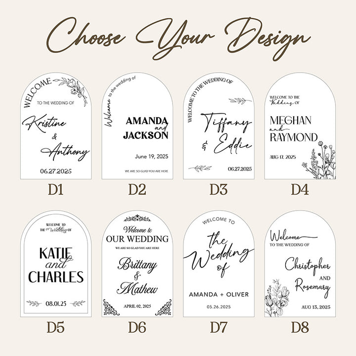 Bride & Groom's Welcome Arch Sign For Wedding