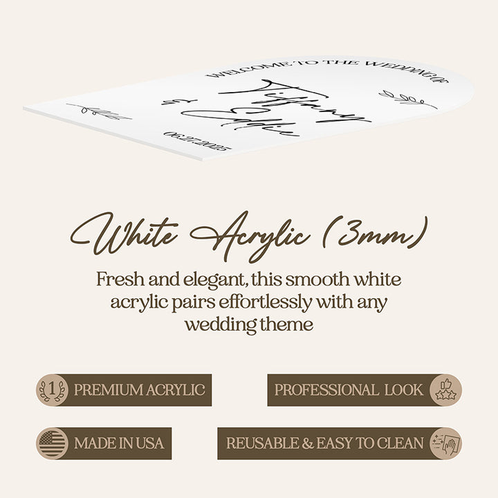 Bride & Groom's Welcome Arch Sign For Wedding