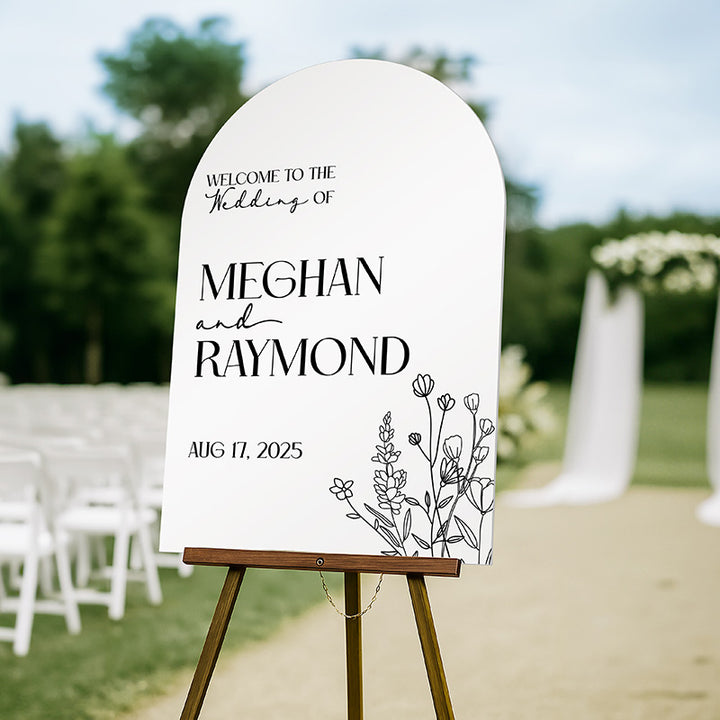 Bride & Groom's Welcome Arch Sign For Wedding