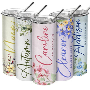 Bridesmaid 20 Oz Tumbler - Customize with Her Name - GiftShire