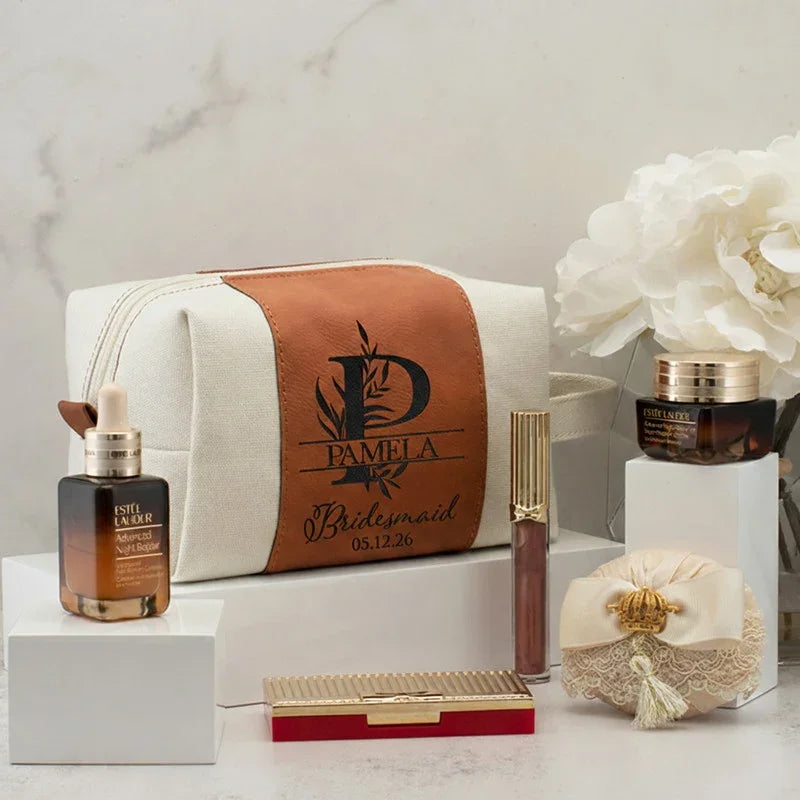 Bridesmaid Personalized Leatherette Toiletry Bag for Her