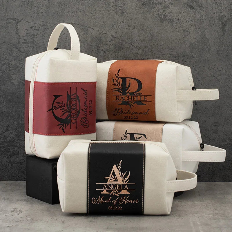 Bridesmaid Personalized Leatherette Toiletry Bag for Her - GiftShire