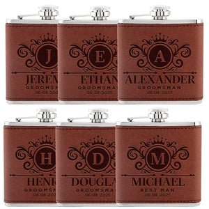 Budget Friendly Personalized Wedding Flask - 6 Oz - GiftShire