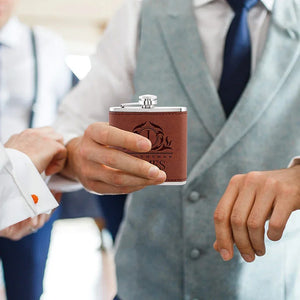 Budget Friendly Personalized Wedding Flask - 6 Oz - GiftShire