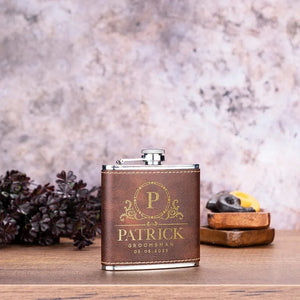 Budget Friendly Personalized Wedding Flask - 6 Oz - GiftShire