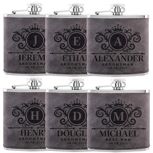 Budget Friendly Personalized Wedding Flask - 6 Oz - GiftShire