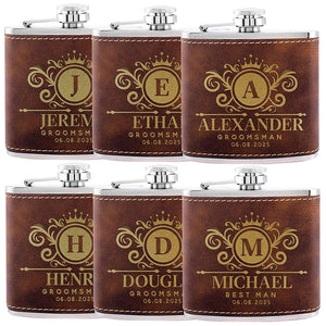 Budget Friendly Personalized Wedding Flask - 6 Oz - GiftShire