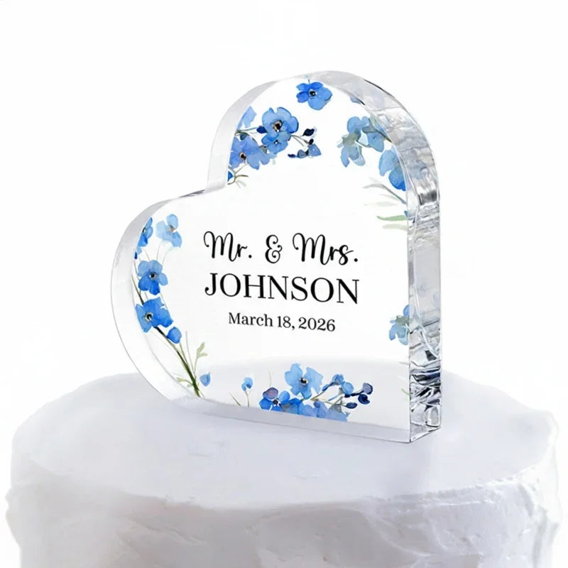 Wedding Block Cake Topper