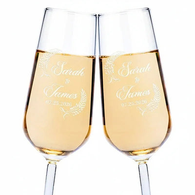 Personalized Champagne Flutes for Wedding