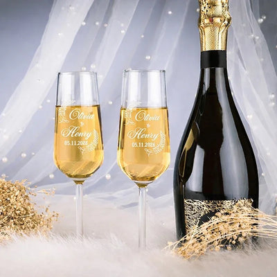 Personalized Champagne Flutes for Wedding