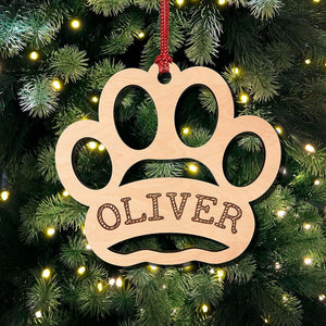Custom Dog Paw Cut Out Ornament - GiftShire