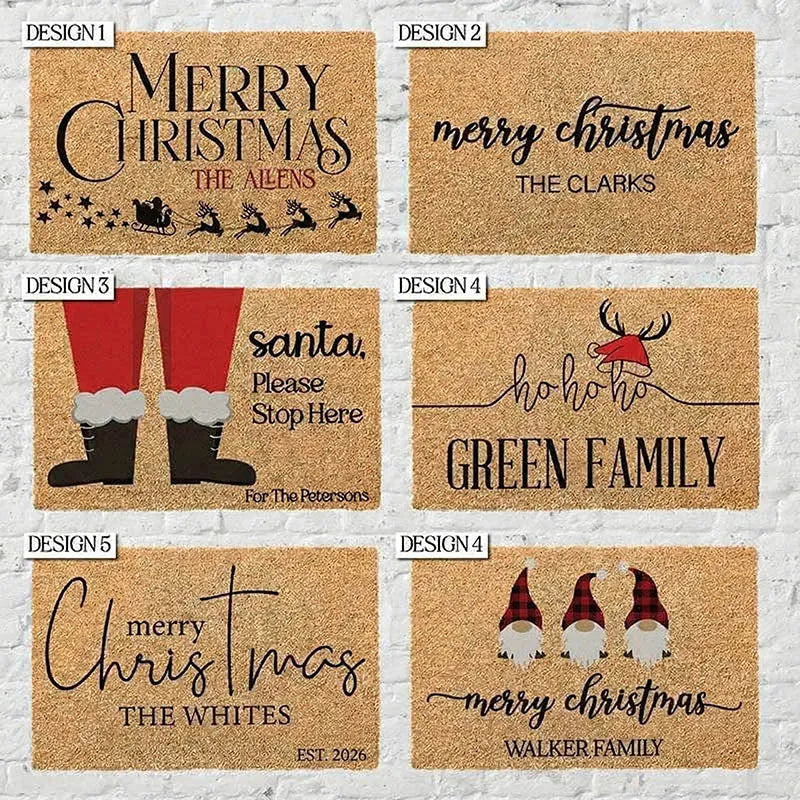 Merry Christmas Personalized Outdoor Mat