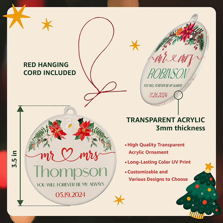 Christmas Inspiration Ornament - Couples Personalization - GiftShire