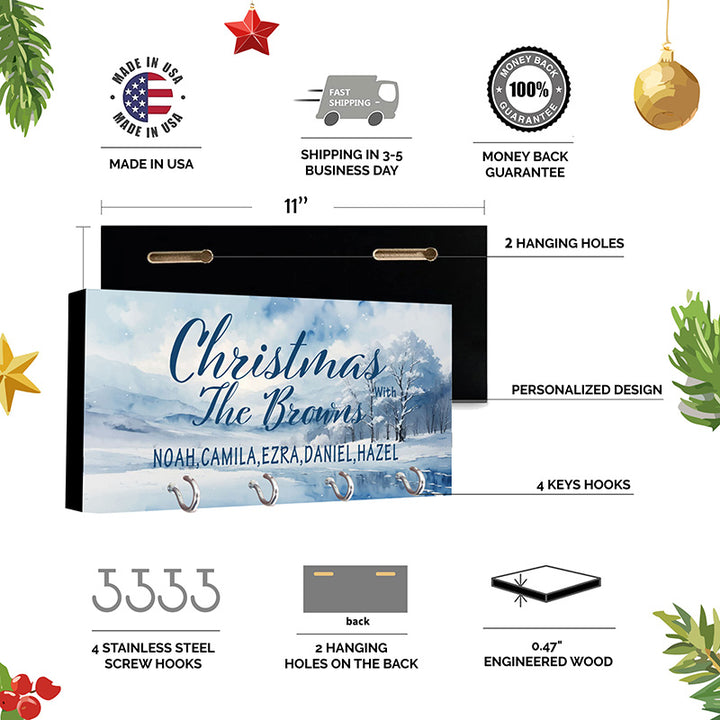 Christmas Key Holder, Family Key Chain Hanger