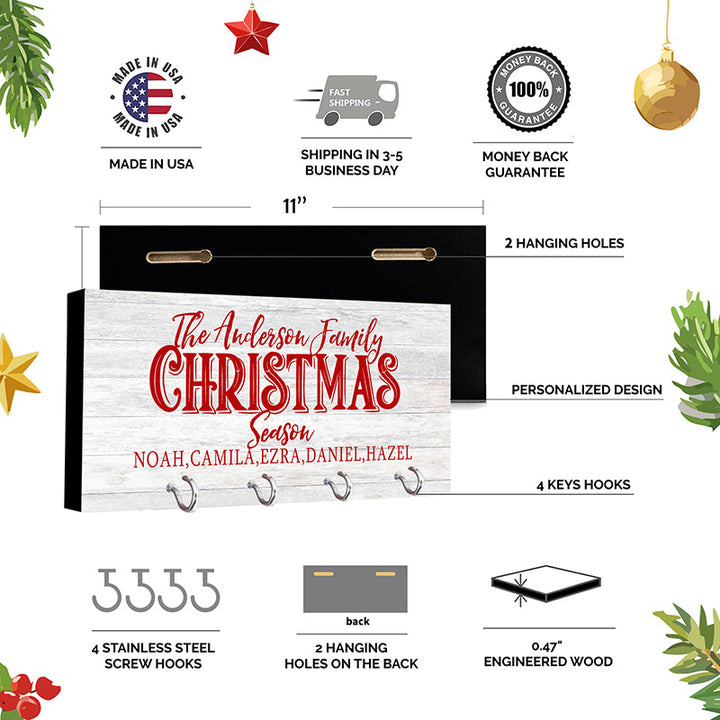 Christmas Key Holder, Family Key Chain Hanger