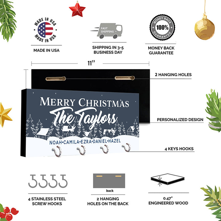 Christmas Key Holder, Family Key Chain Hanger