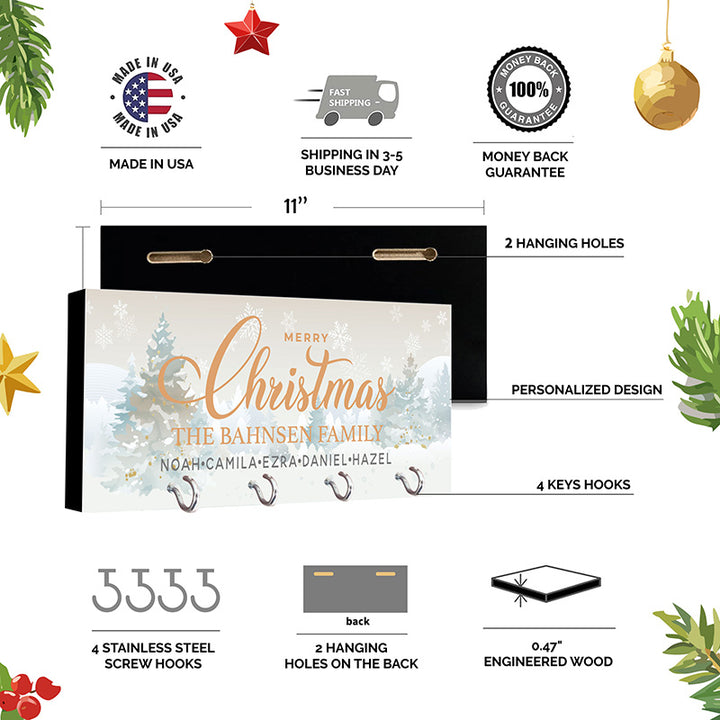 Christmas Key Holder, Family Key Chain Hanger