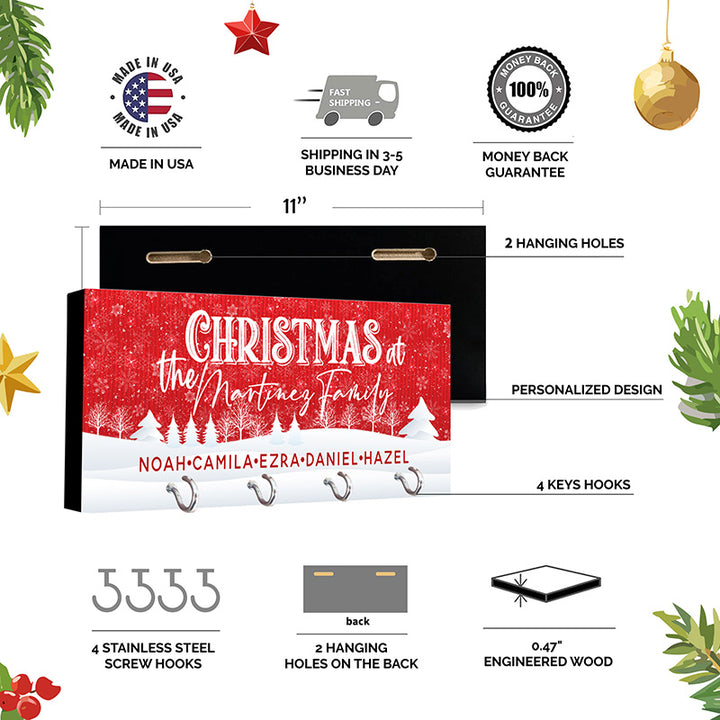 Christmas Key Holder, Family Key Chain Hanger